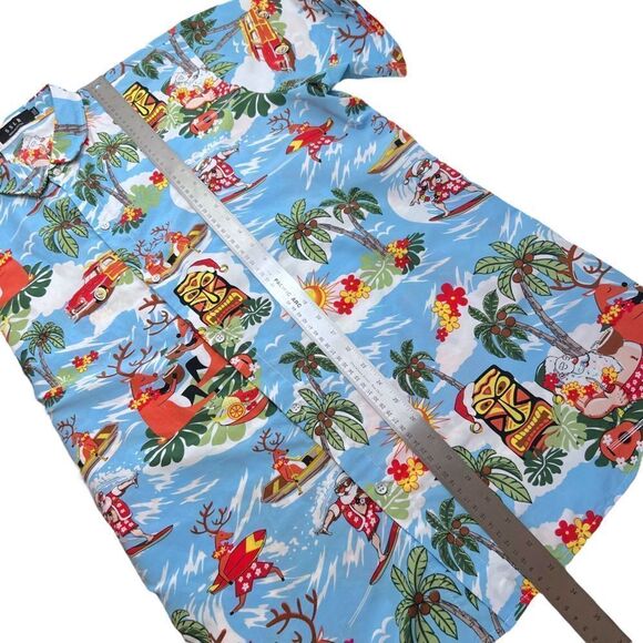 SSLR Men's Santa Claus Party Tropical Ugly Hawaiian Christmas Shirts - Picture 8 of 11